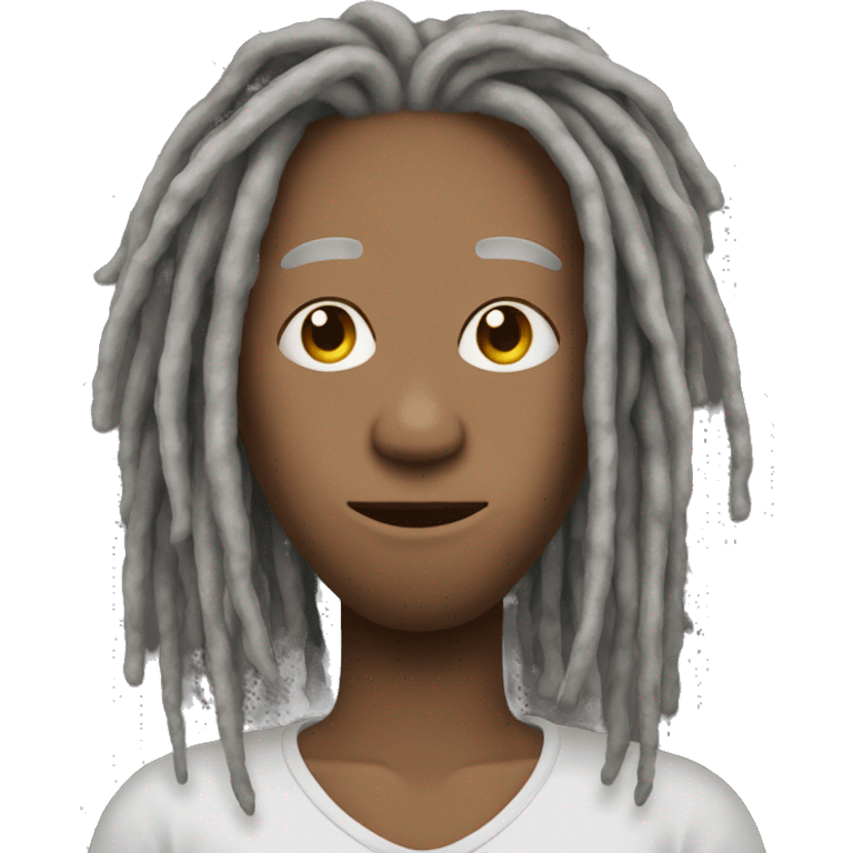 Freeform dreads covering the whole face emoji