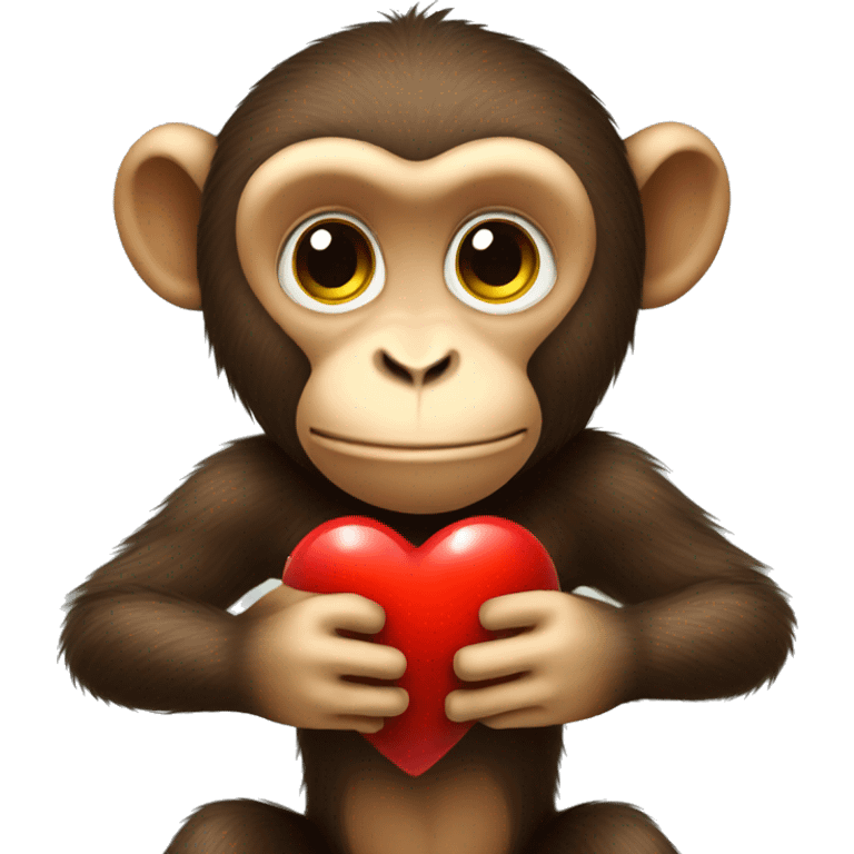 Monkey holding heart emoji