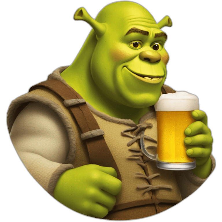 Shrek drinking beer emoji