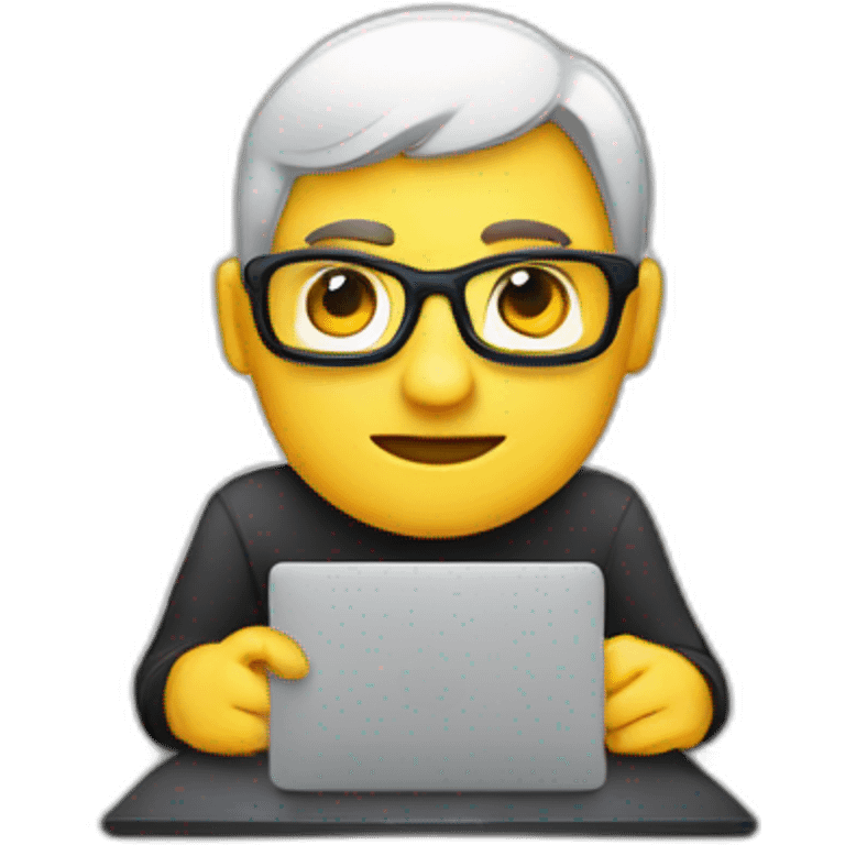 programmer codes on macbook emoji