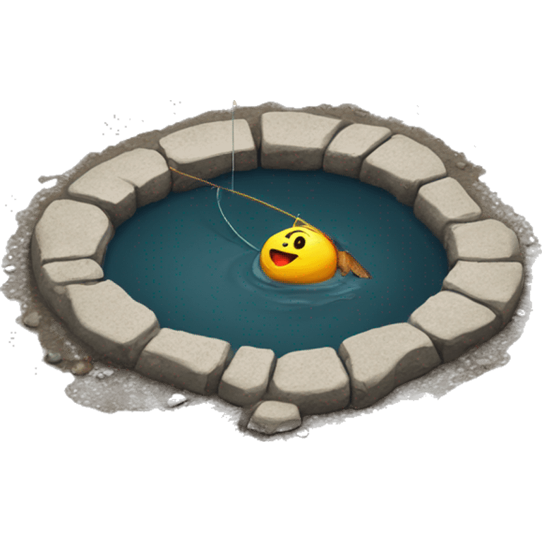 Fishing at the pothole in the road  emoji