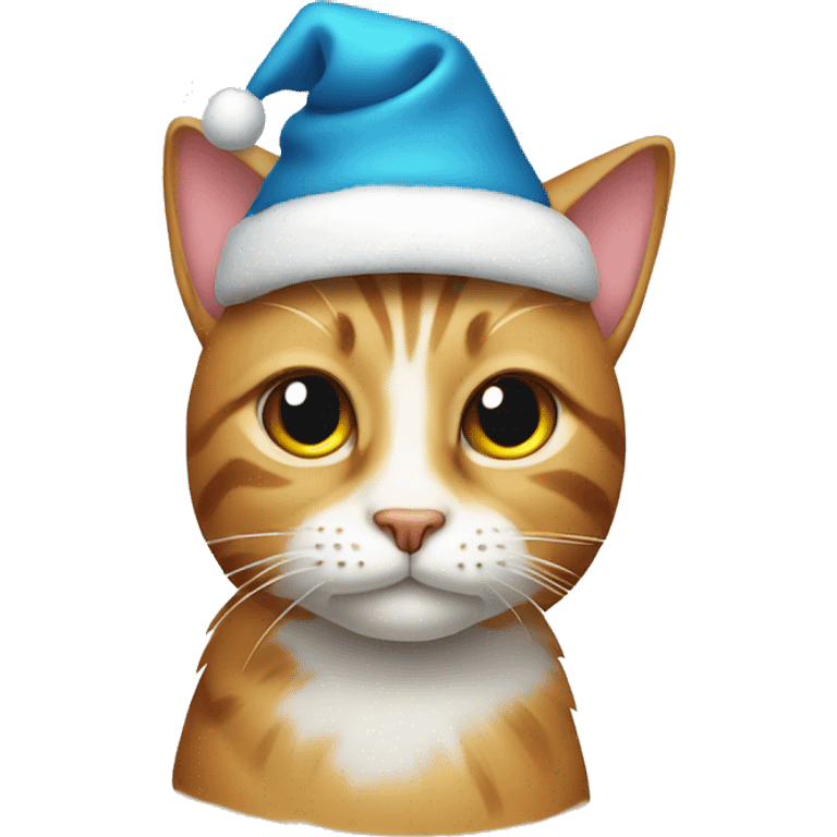 Cat with christmas hat emoji