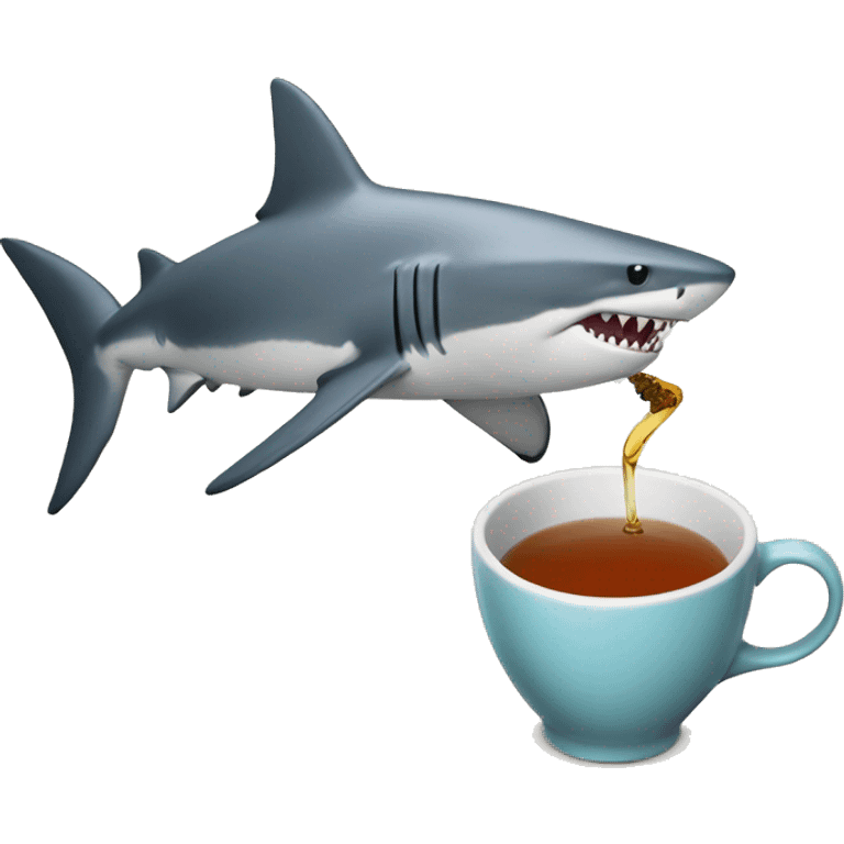 shark with tea emoji