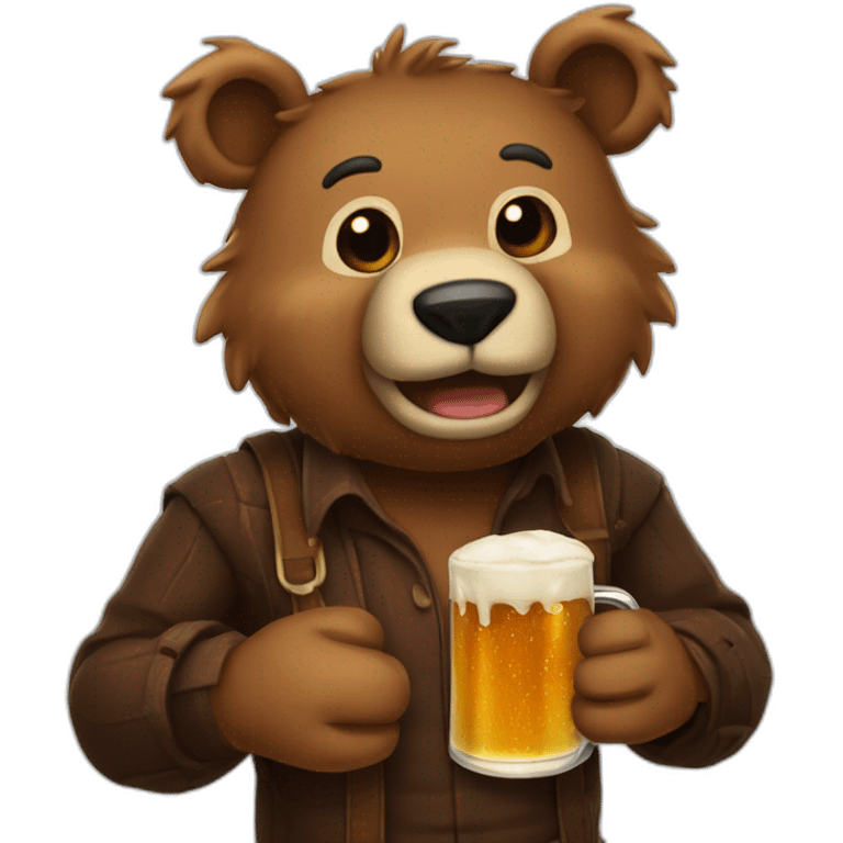 Freddy faebear drink beer emoji