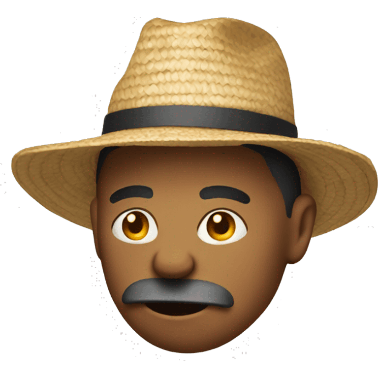 Fuming person with a straw hat emoji