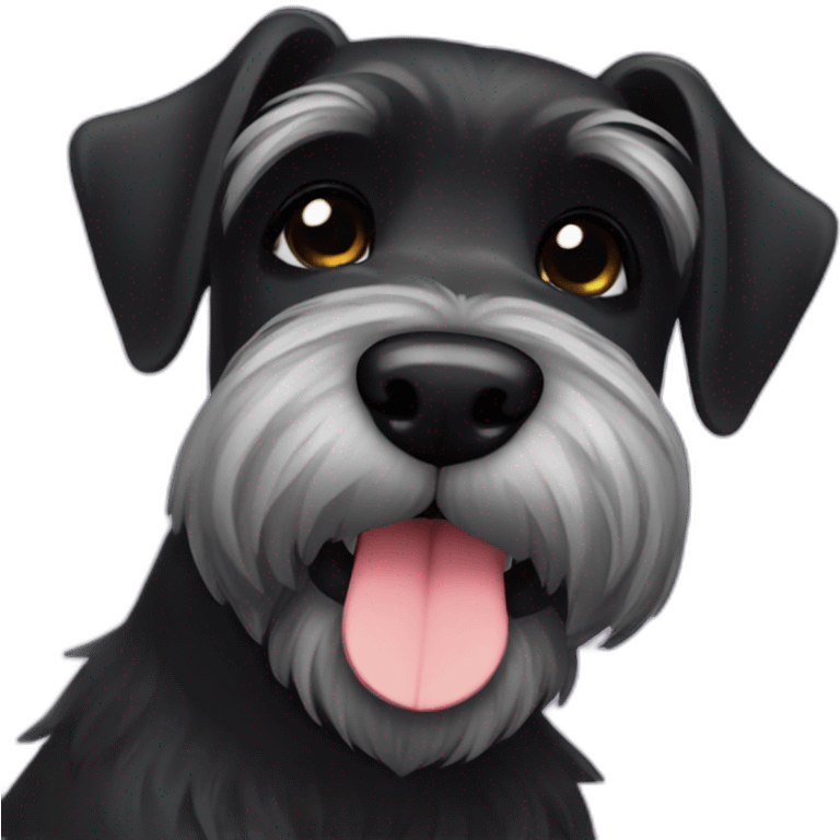 Black schnauzer in love emoji