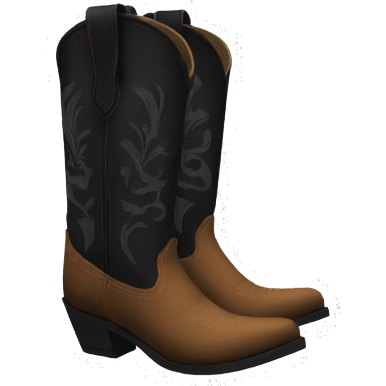 Cowboy boots black emoji