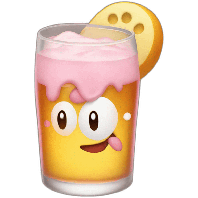 Kirby drinks beer emoji