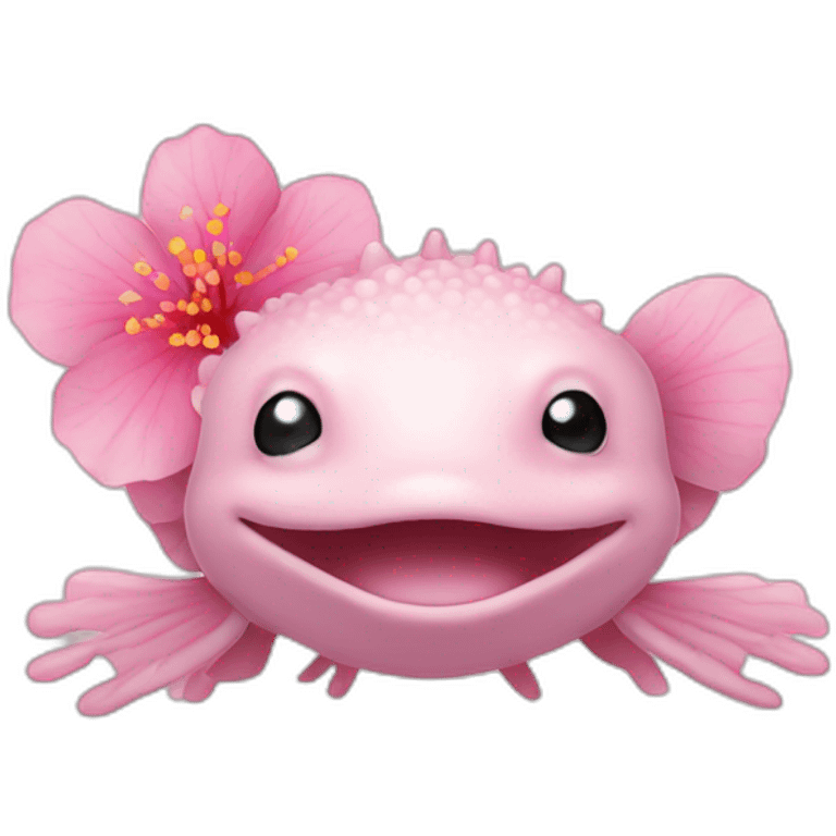 Axolotl sakura flowers emoji