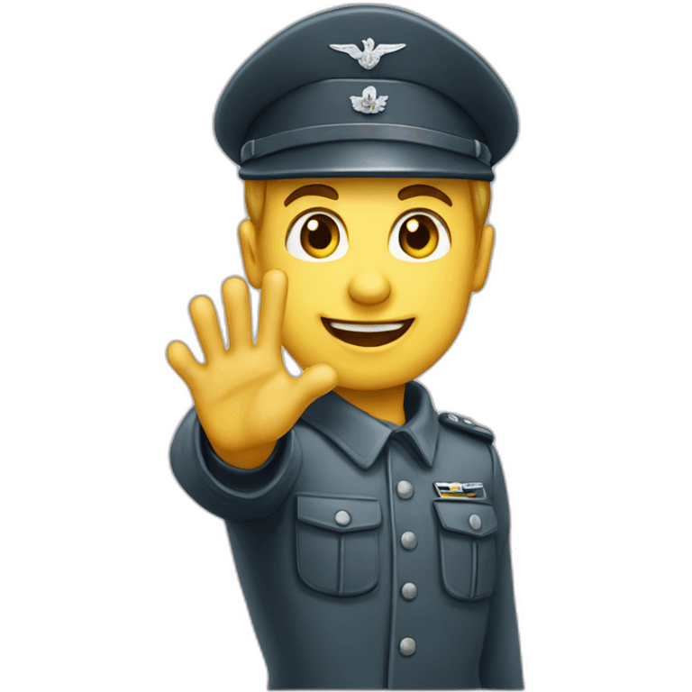 luftwaffe soldier raises arm greeting emoji