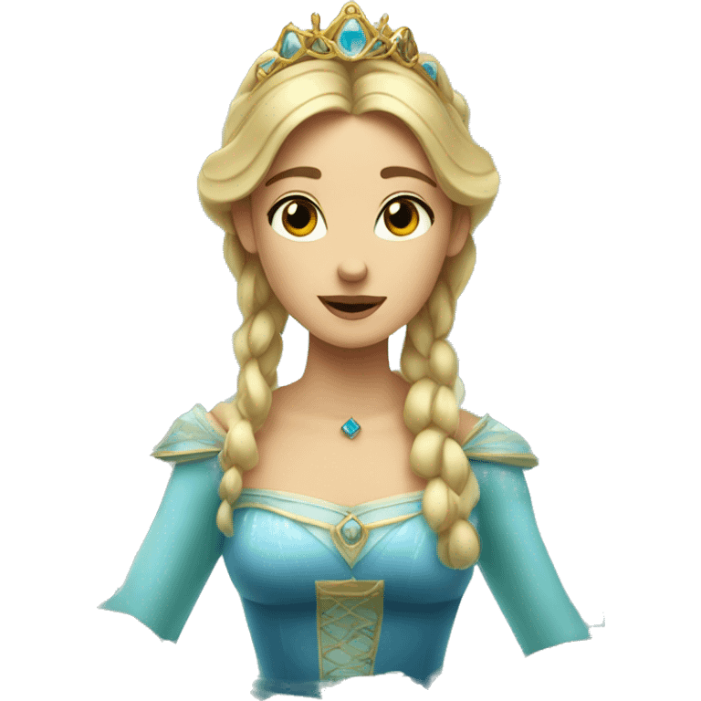 Emoji of a princess who is surrounded by lakes and springs and is apparently a princess of all the waters in the area emoji