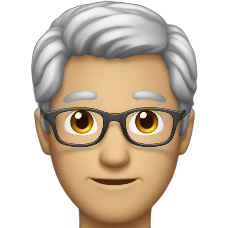 men glasses grey hair no facial hair mid 30 emoji