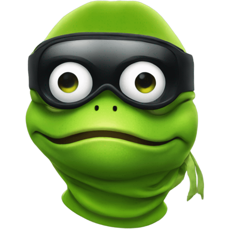 Frog wearing a ski mask emoji