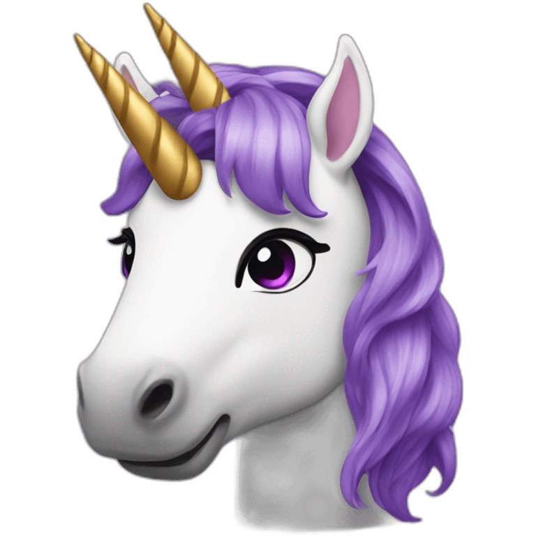 unicorn with purple hair emoji