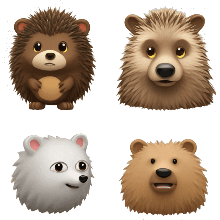 Hedgehog and bear  emoji