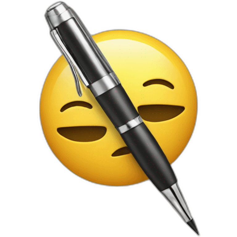 pen and brush in a cros emoji