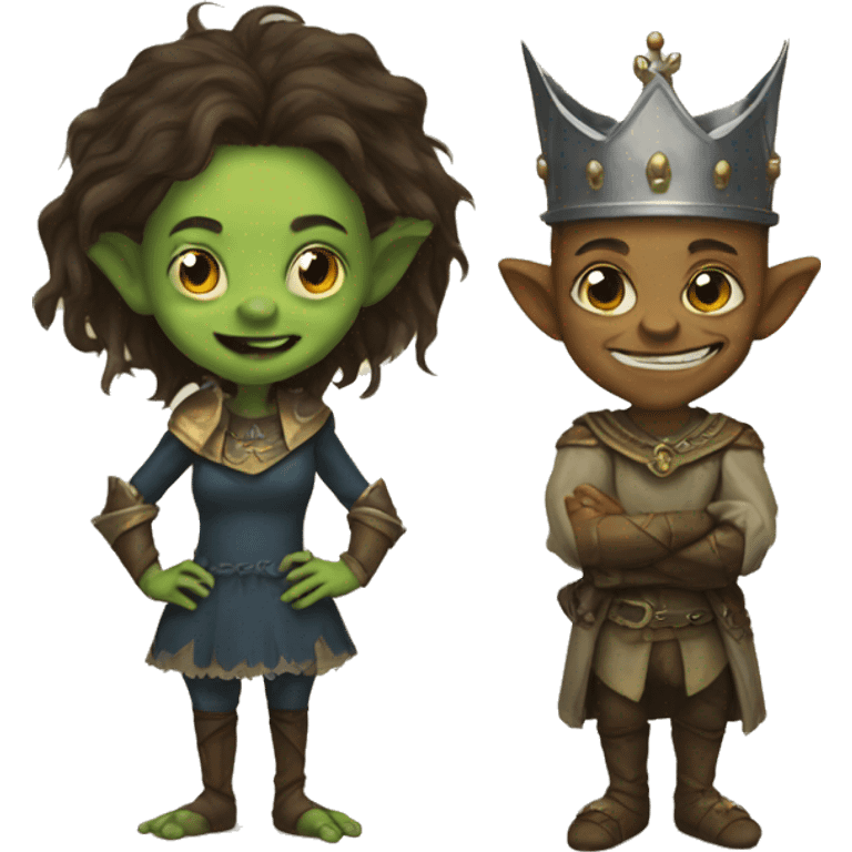 a goblin girl and a king  emoji