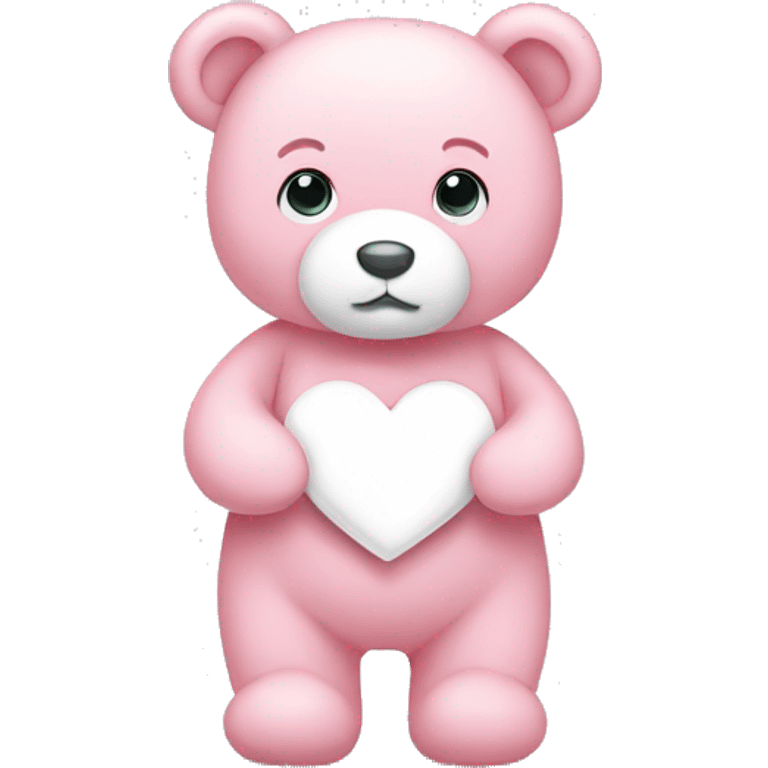 Light pink teddy bear with white heart emoji