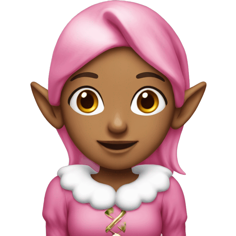  Girl Christmas elf pink emoji