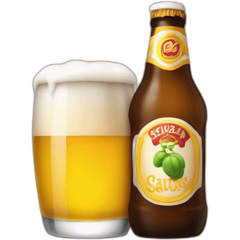 Sausison avec de la bière emoji