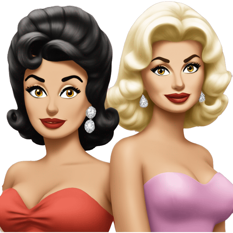 Sofia Loren looking at Jayne Mansfield emoji