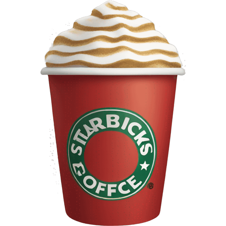 Starbucks, Christmas red cup with logo emoji