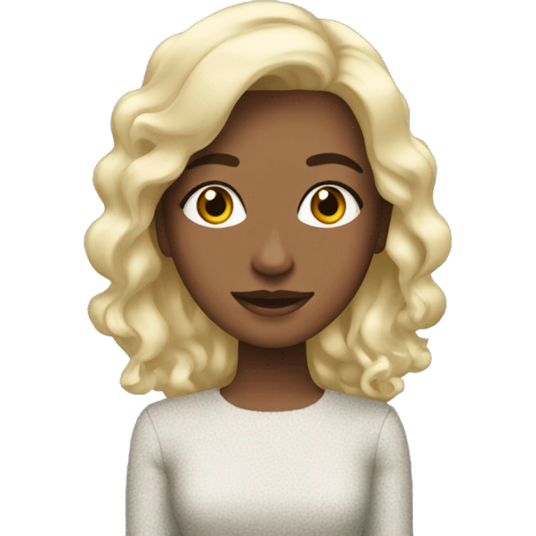 blonde girl in christmas in london emoji