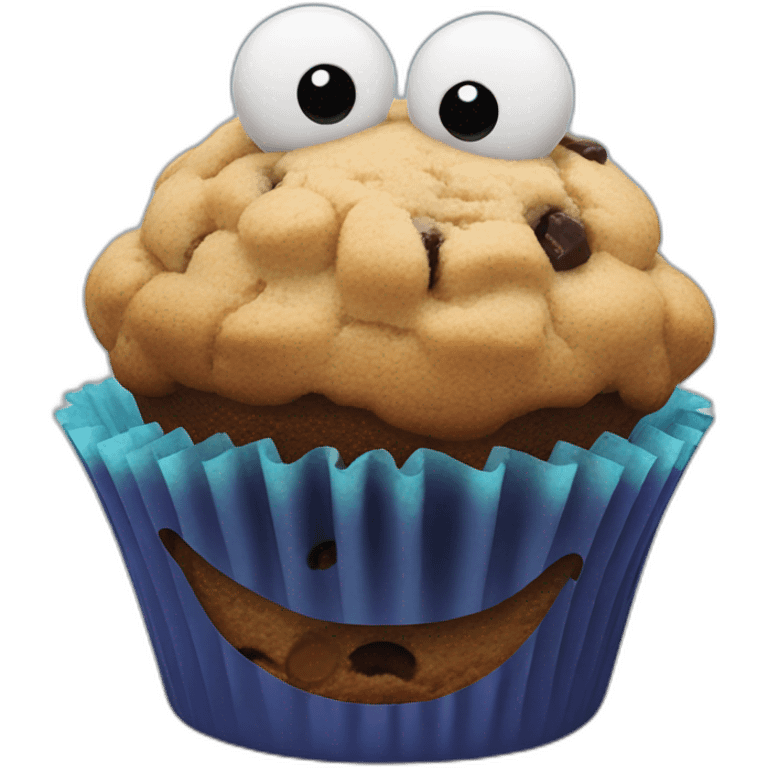 Happy Cookie Monster cupcake  emoji