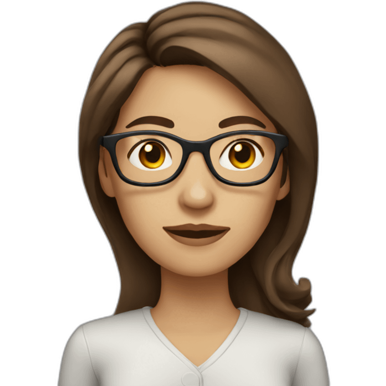 woman with medium brown hair and glasses emoji