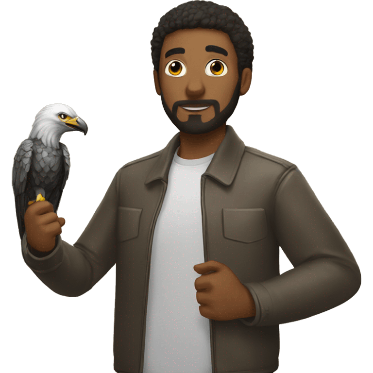 persona con un aguila en la mano emoji