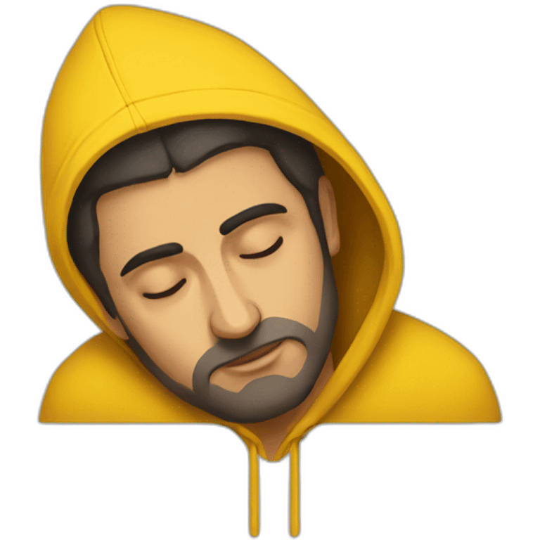 Armenian men  with yellow hoodie sleeping emoji