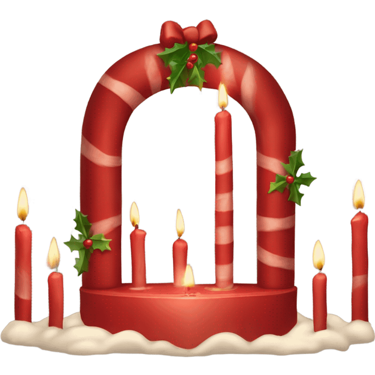 Red Christmas candle arch  Schwibbogen emoji