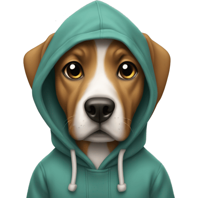 Dog wearing a hoodie emoji