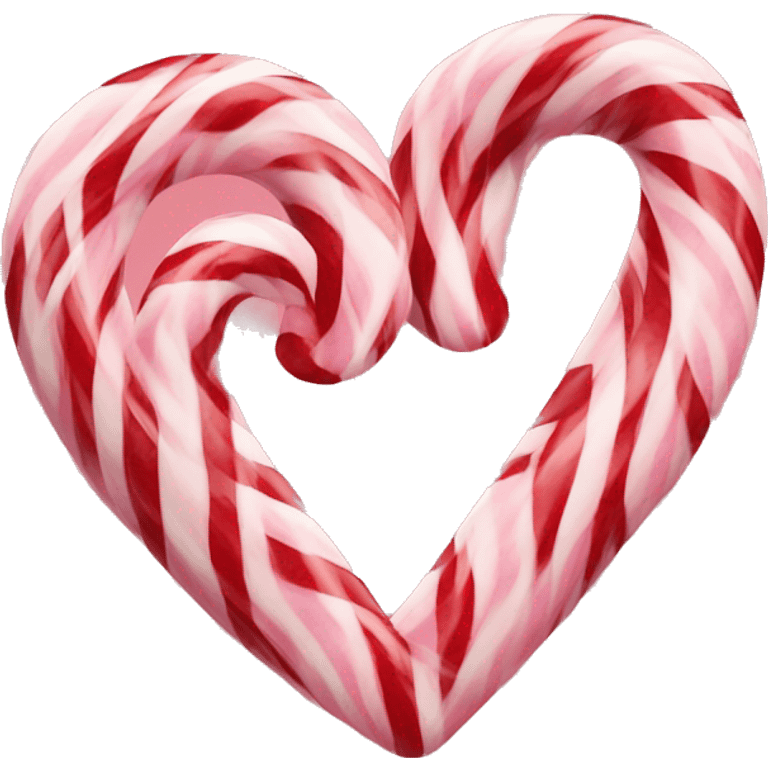 Candy cane heart shaped emoji