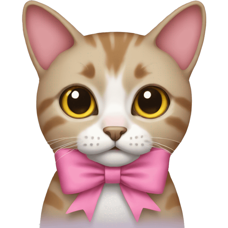 A cat wearing a pink bow  emoji