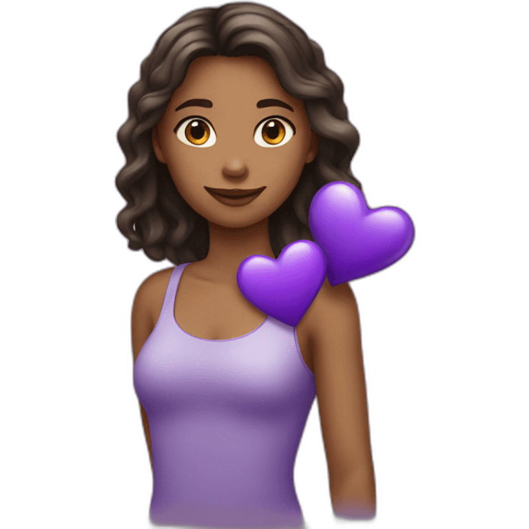 Fair Girl with purple heart emoji