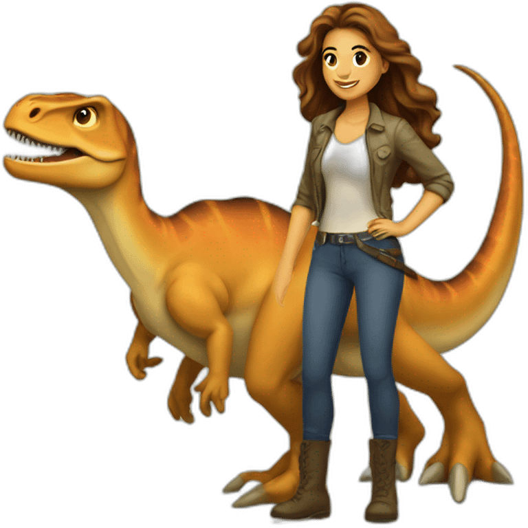 Femme sur dinosaure emoji