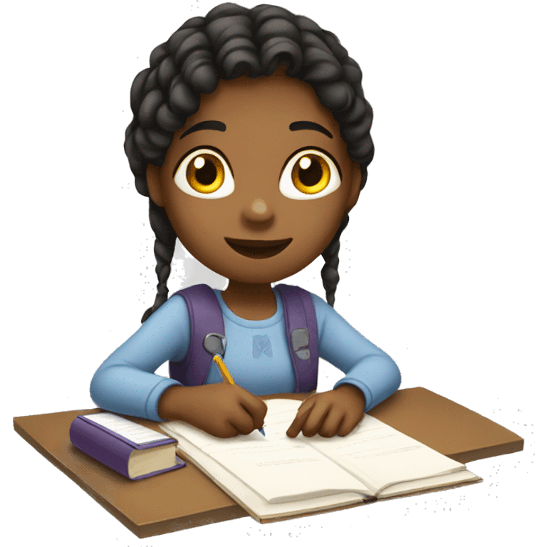  Girl doing homework  emoji