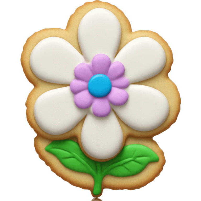 Realistic flower shaped cookie with frosting.  emoji