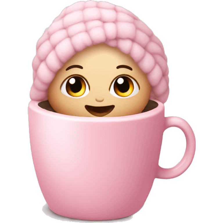 cozy coffee baby pink emoji