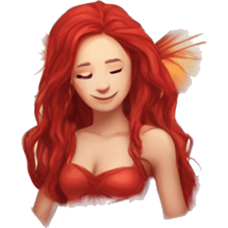 big wings, fire, flower, Beautiful, fairy, red, long hair emoji