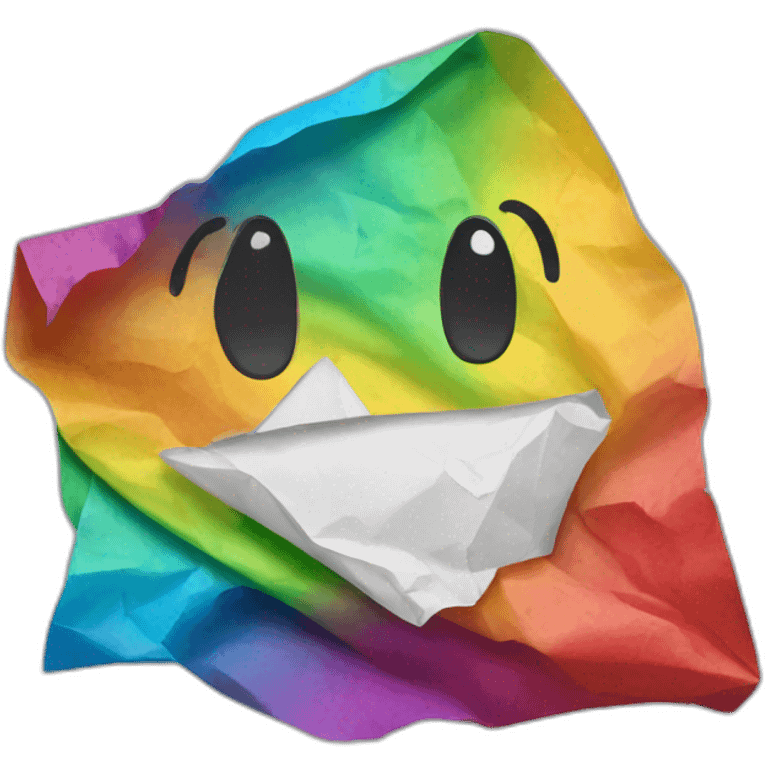 rainbow crumpled paper emoji