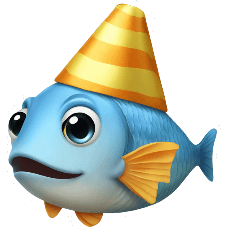 Fish in a party hat emoji