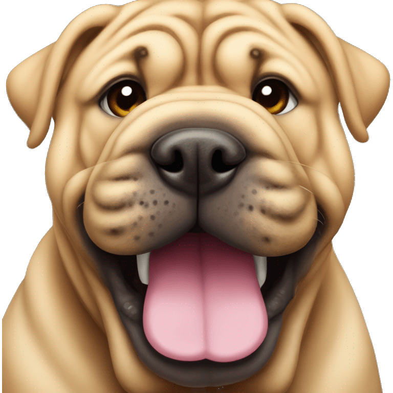 Shar pei big mouth cheeks emoji