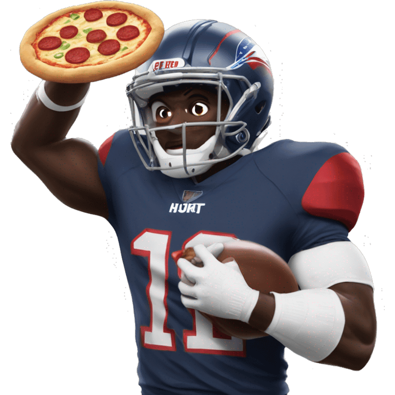 dk metcalf catching a ball and eating pizza hut emoji