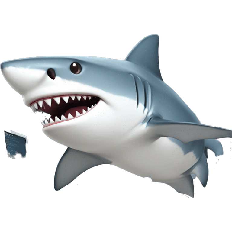 shark working in a computer  emoji