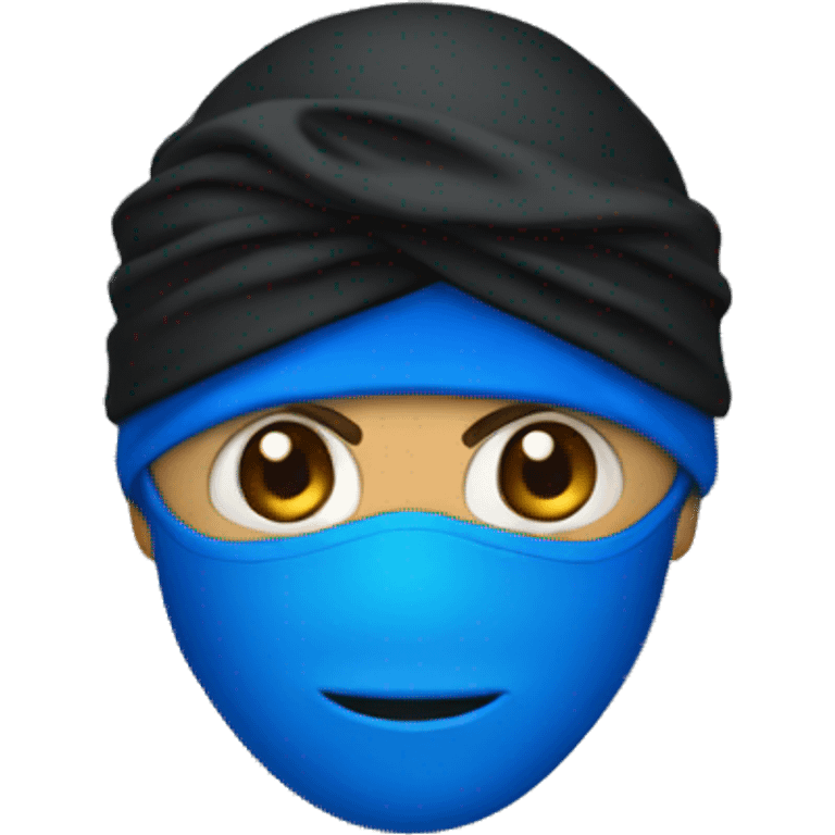 hacker with blue wear with black turban emoji