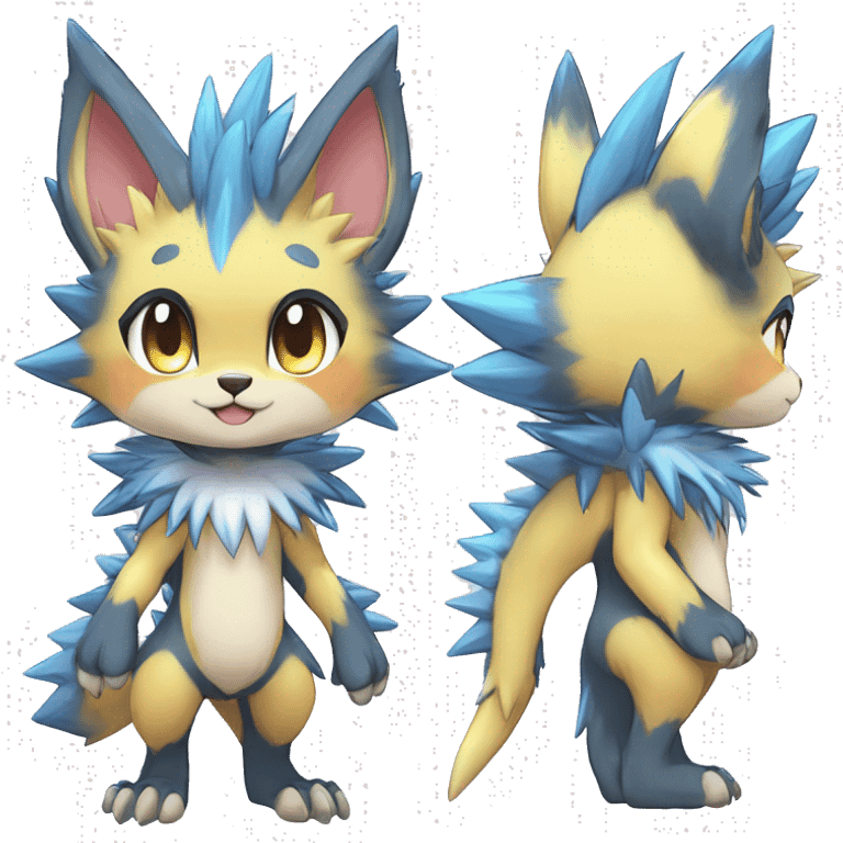 Anthro Scalie Spiky Cool Edgy Magical Shiny Colorful Pastel Sparkle Kemono-style Chibi Fantasy-Animal-Fakémon-Pokémon-Hybrid Fur Sona Aesthetic Full Body emoji