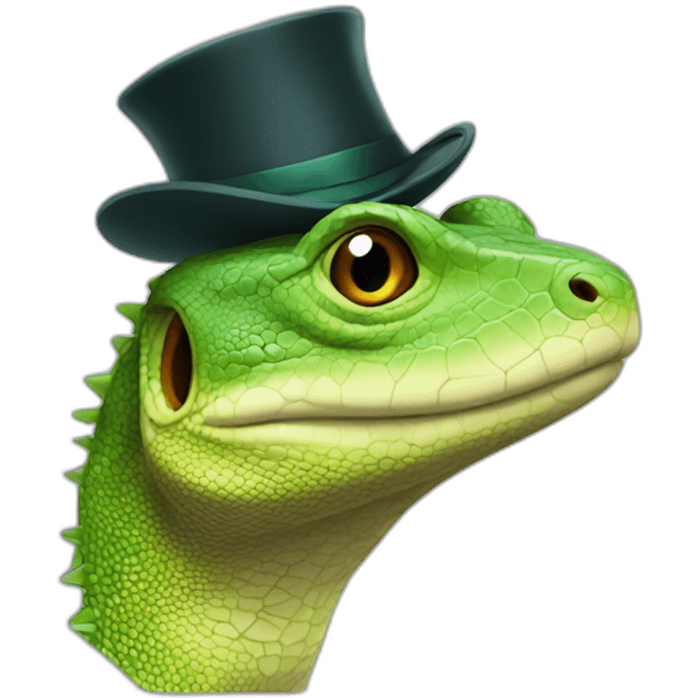 Lézard with hat emoji