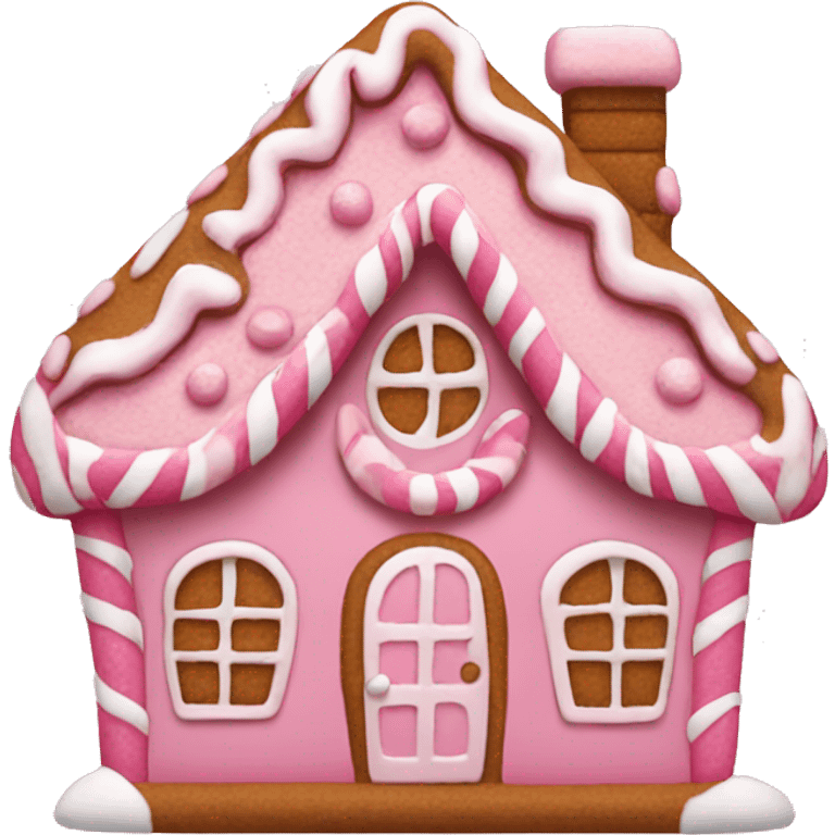 Pink gingerbread house emoji